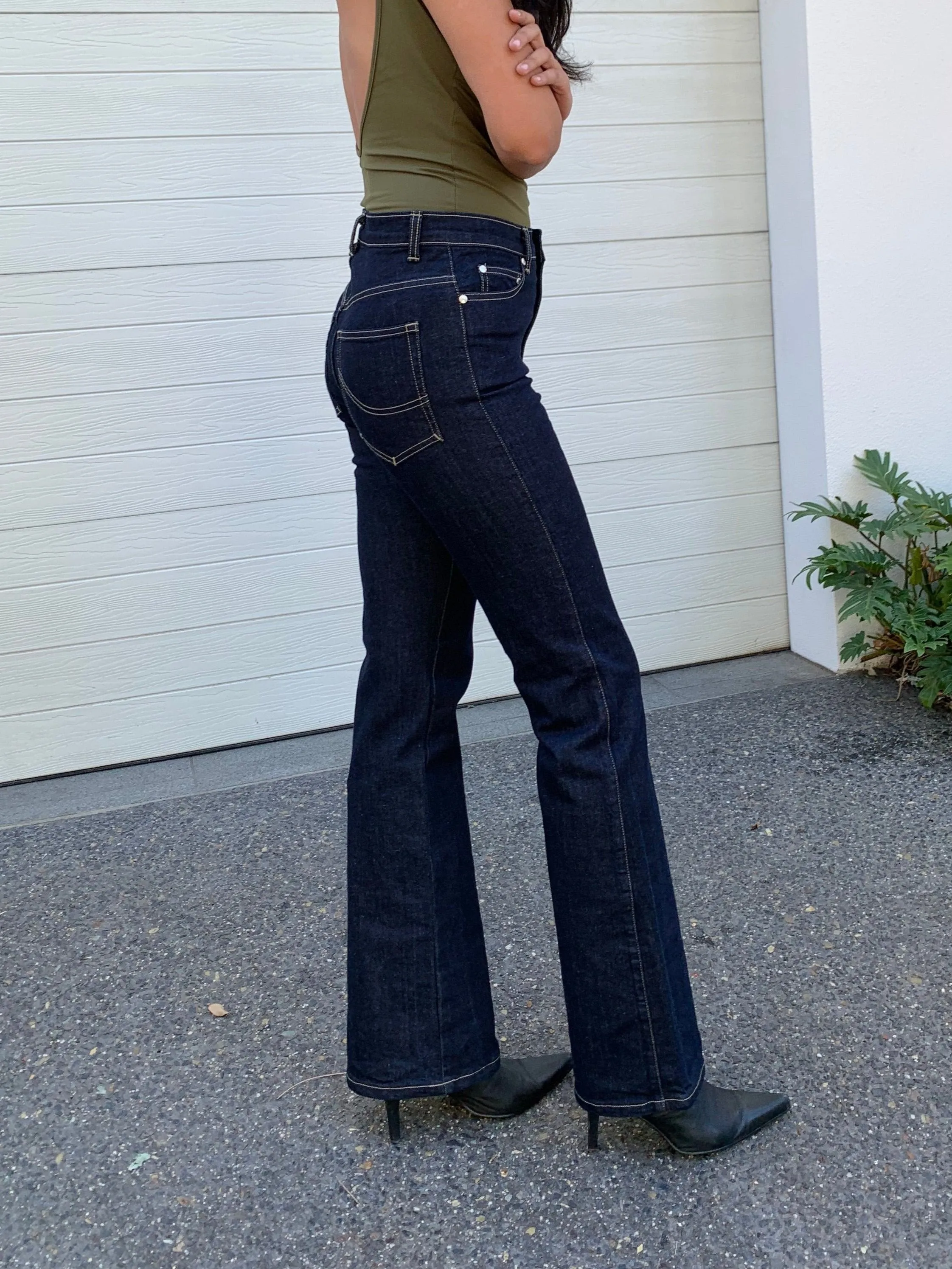 Madison Jeans. Bootleg. Mid Rise. Stretch. Deep Indigo