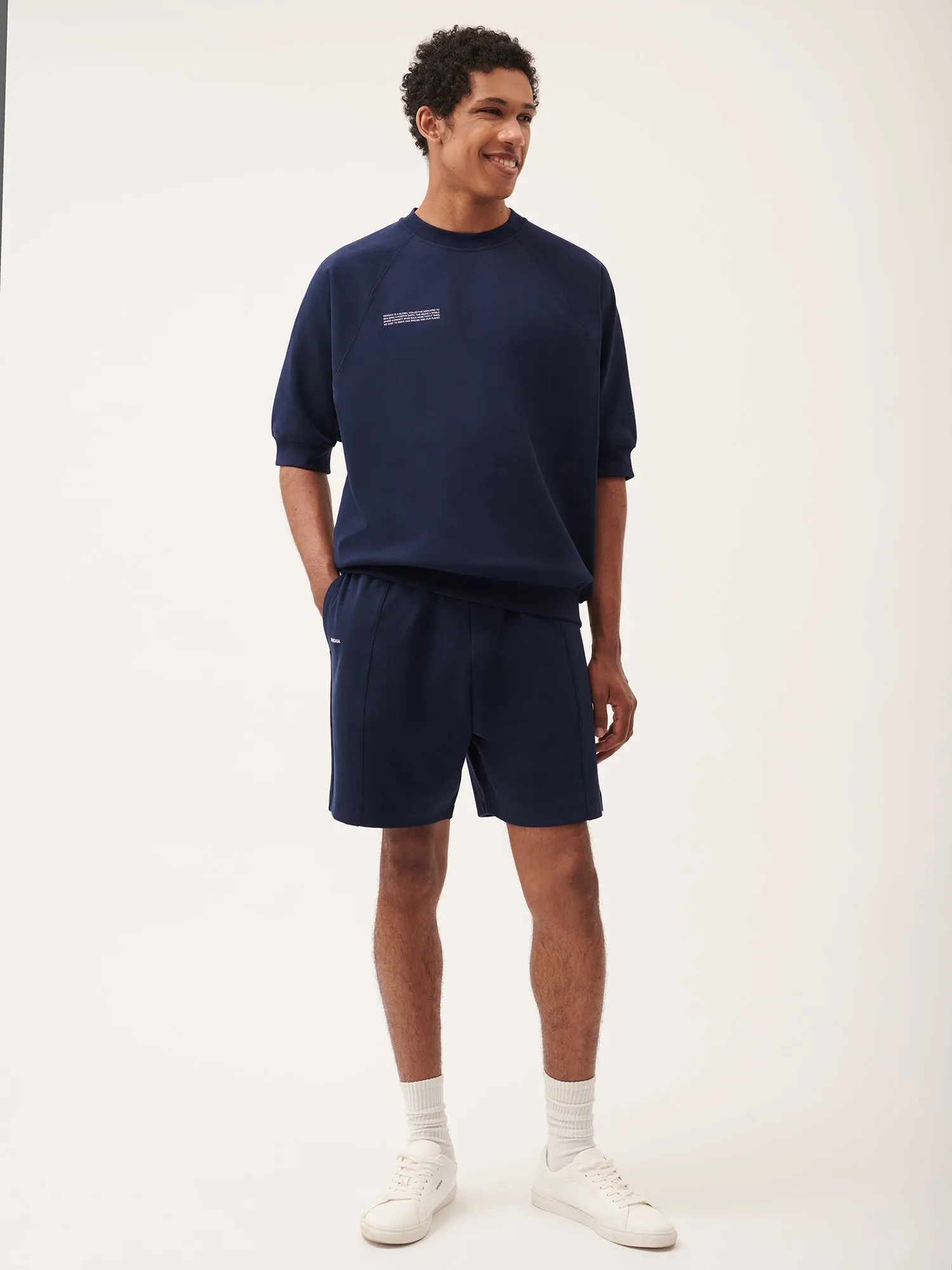 Mens DNA Double Jersey Panelled Shorts—navy