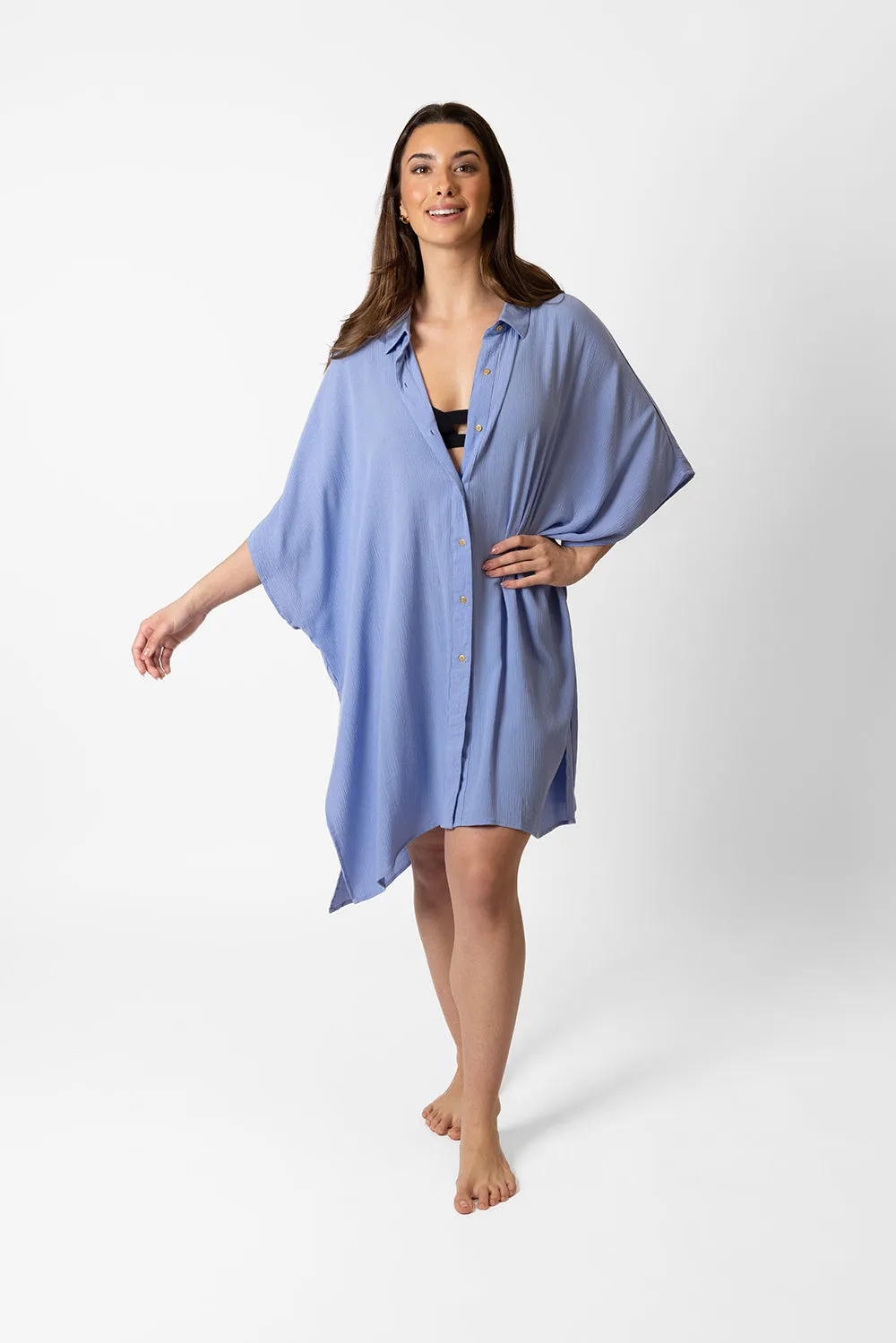 Miami Big Shirt Button Up Dress