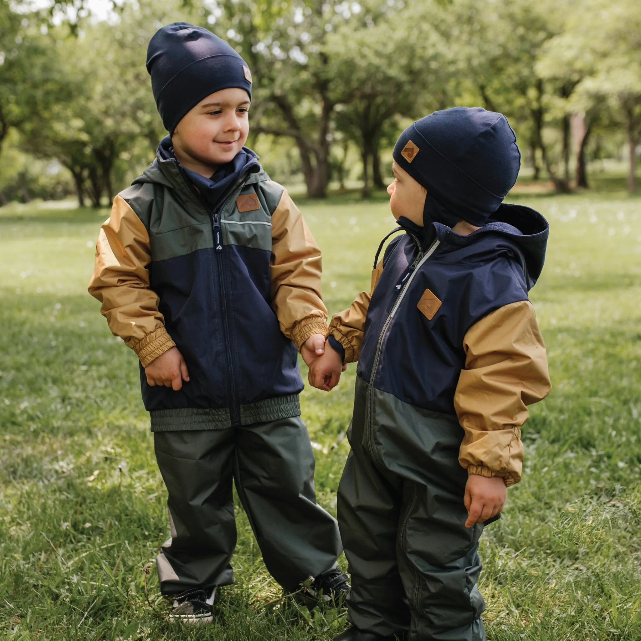 Mid-season bunting for baby - Mustard, Navy & Army Green