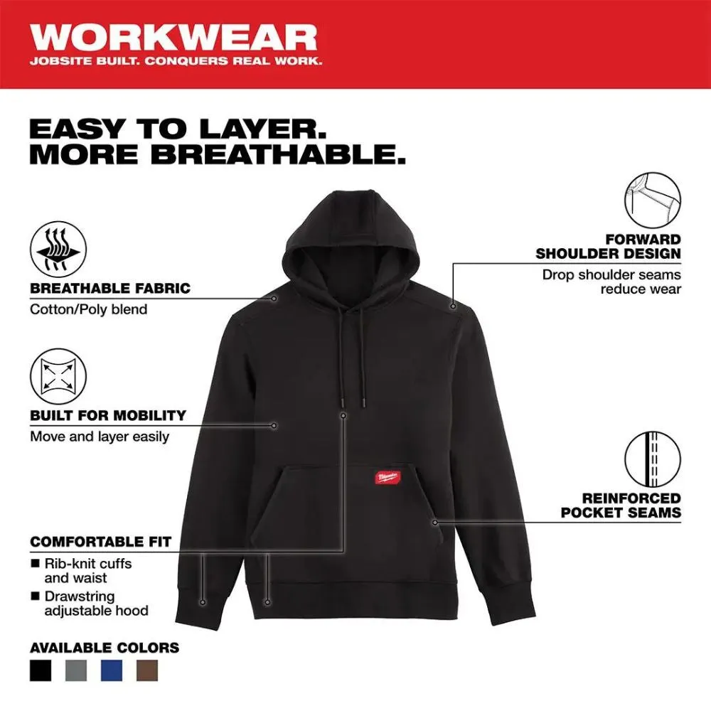 Milwaukee 351B-2X Midweight Pullover Hoodie Black 2X