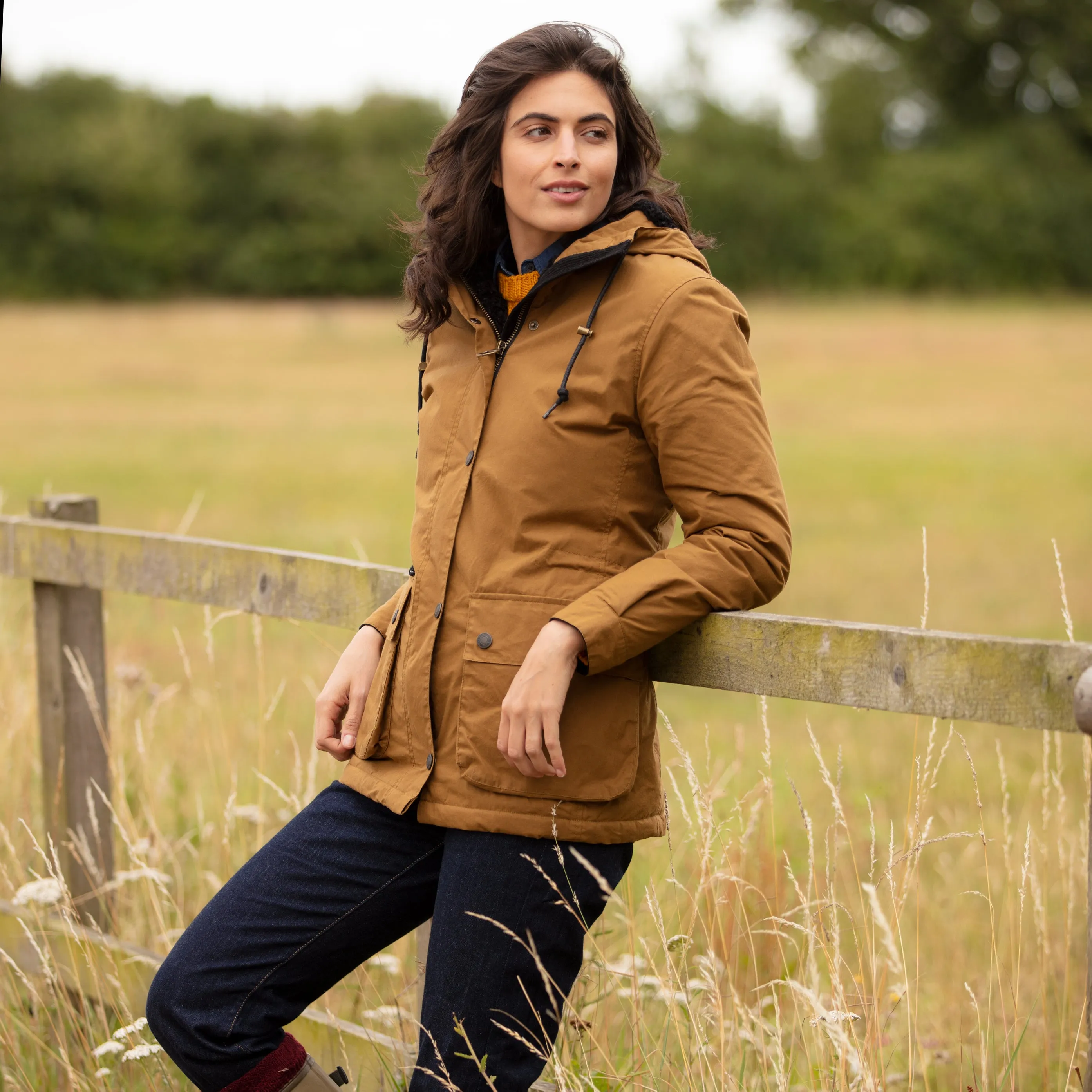 Newmarket Hooded Wax Jacket - Burnt Sand