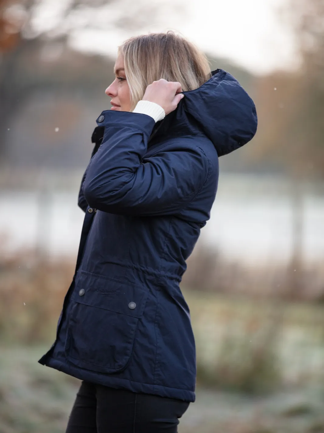 Newmarket Hooded Wax Jacket - Navy Wax