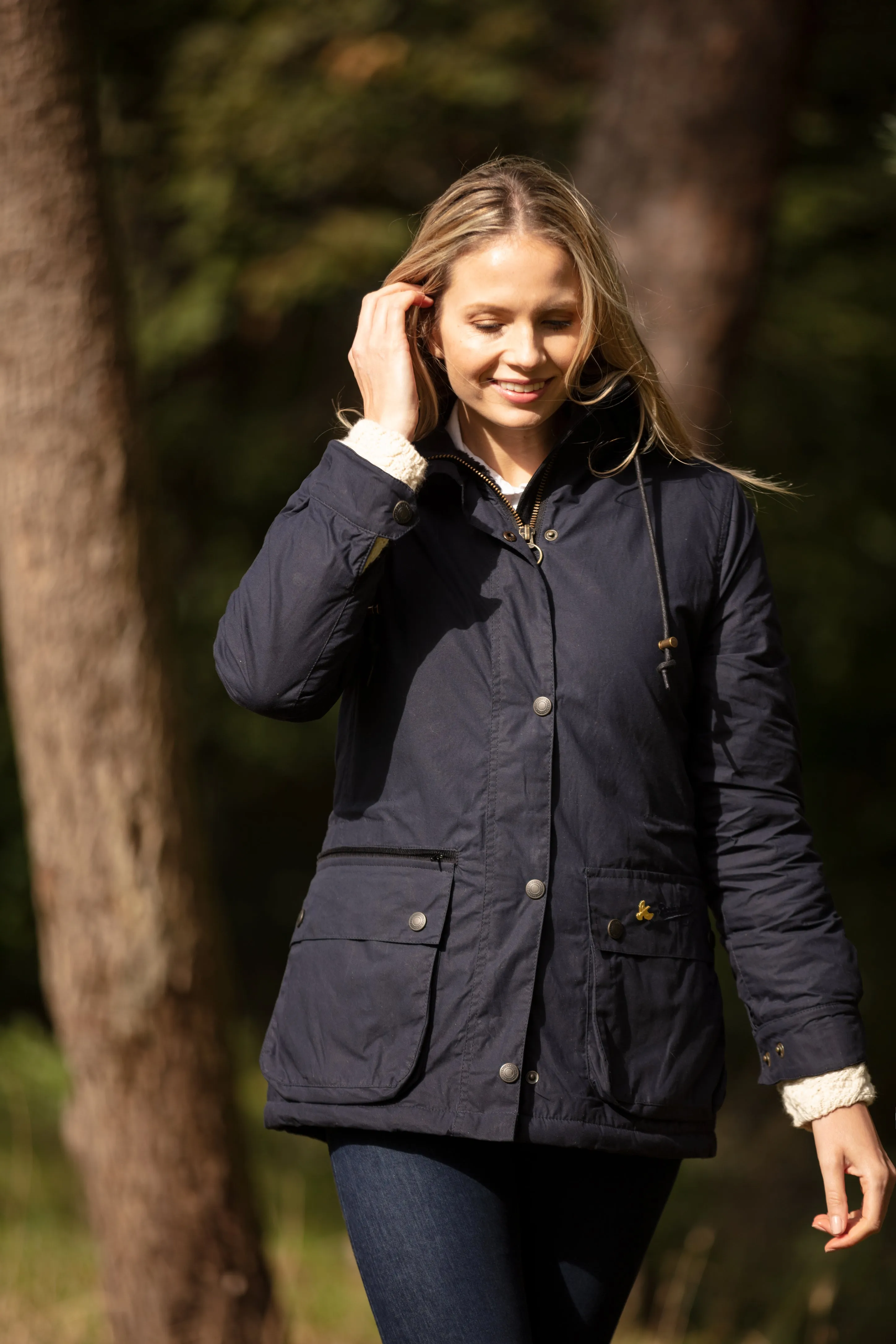 Newmarket Hooded Wax Jacket - Navy Wax