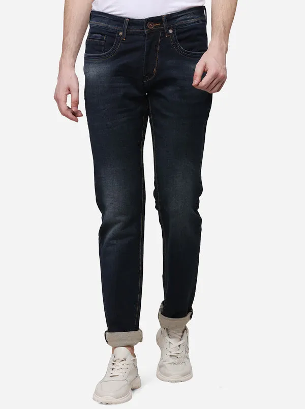 Night Blue Narrow Fit Solid Jeans | JadeBlue