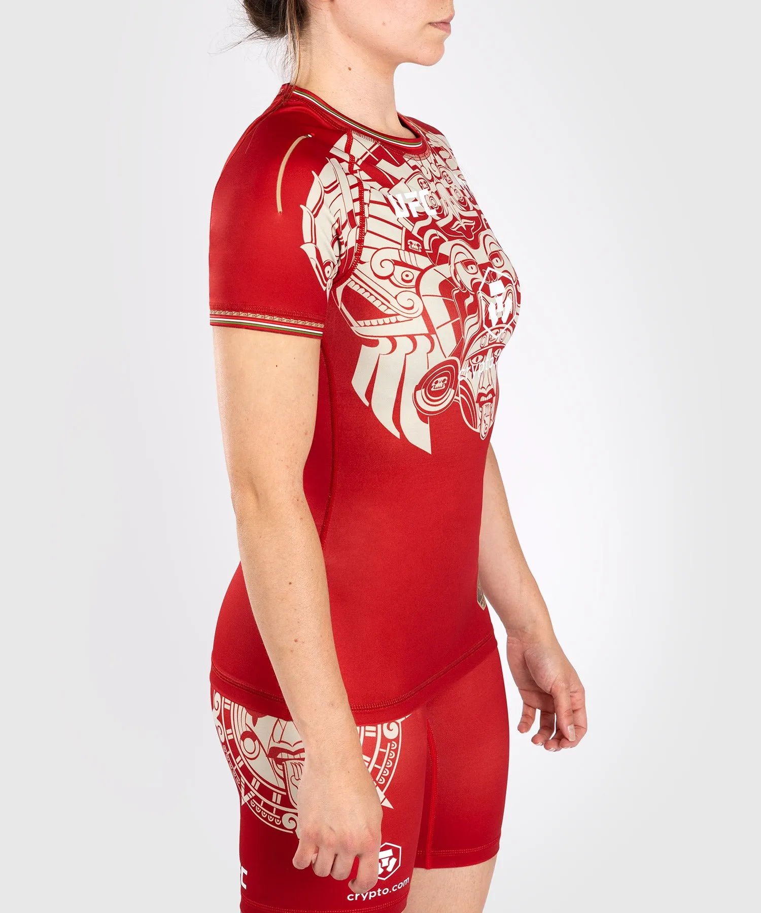 Noche UFC By Venum Authentic Fight Night Women’s Performance Short Sleeve Rashguard - Red