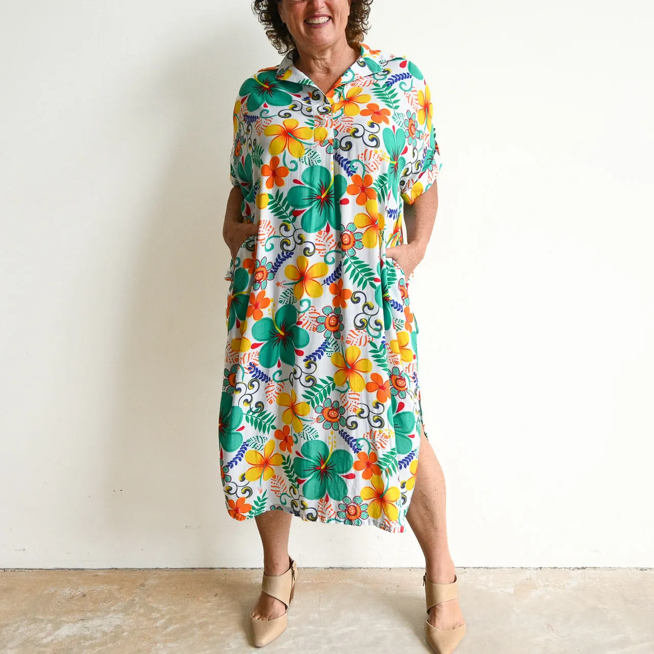 Noosa Kaftan Midi Dress - Hawaii