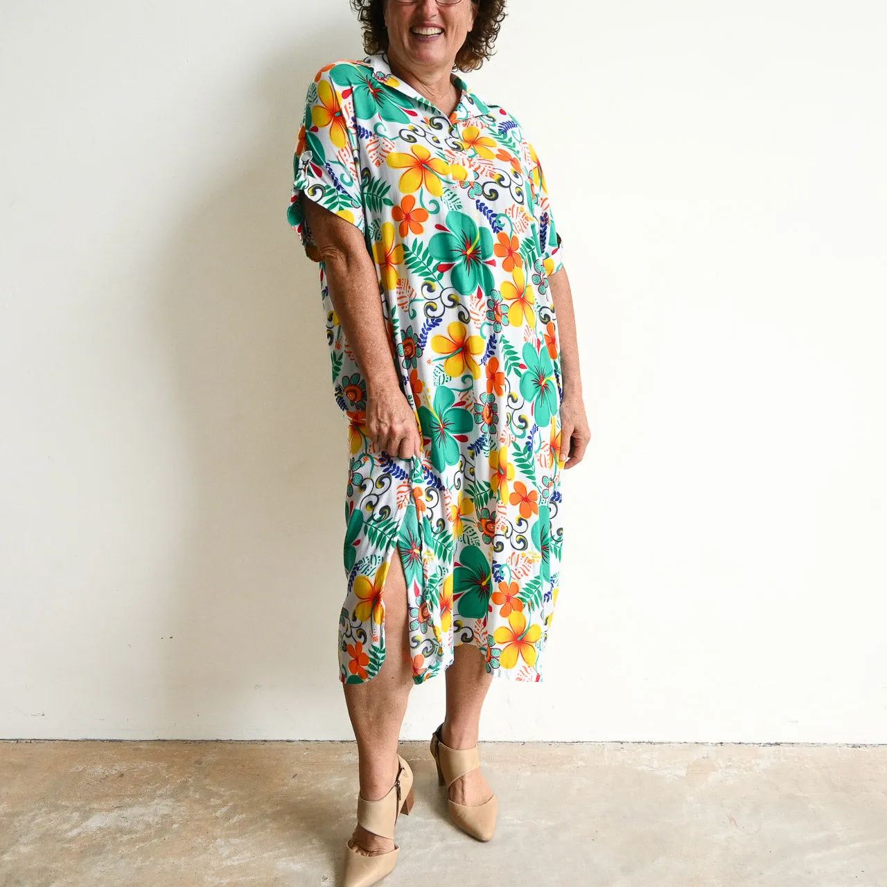 Noosa Kaftan Midi Dress - Hawaii