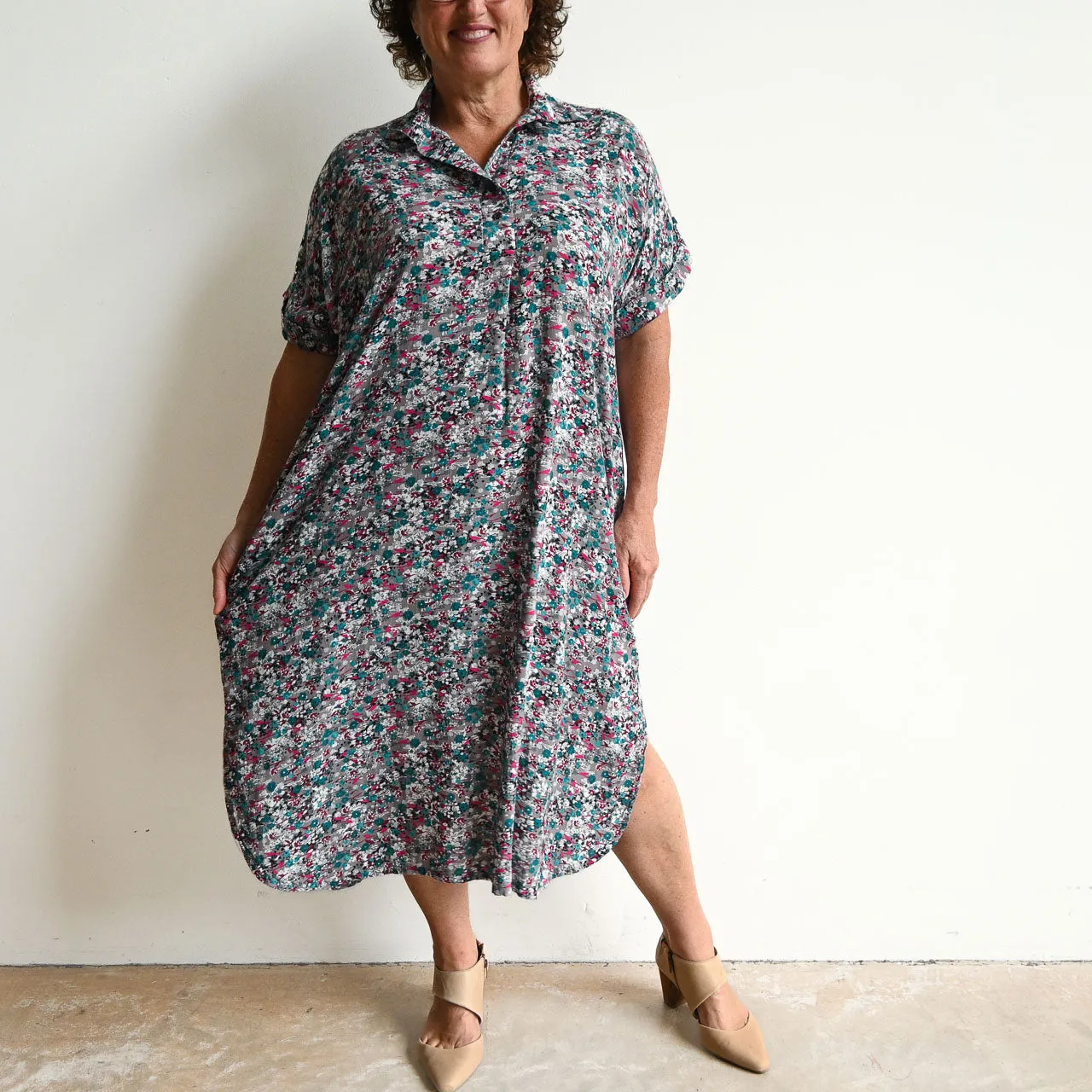 Noosa Kaftan Midi Dress - Meadow Flower