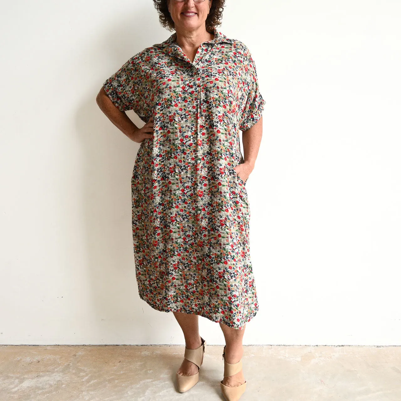 Noosa Kaftan Midi Dress - Meadow Flower