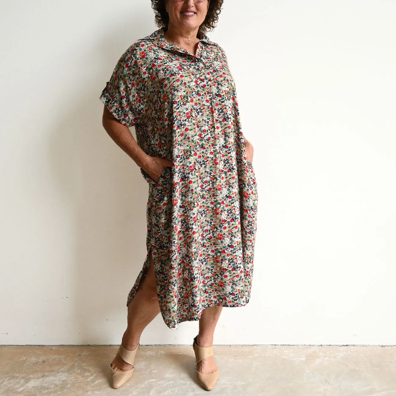 Noosa Kaftan Midi Dress - Meadow Flower