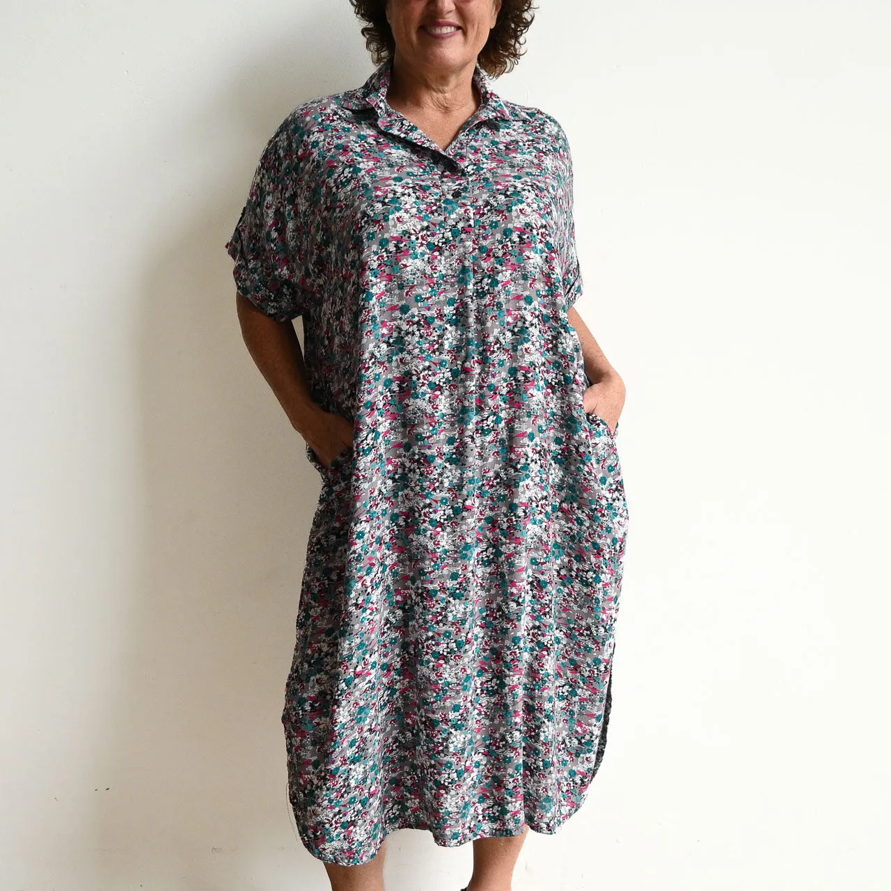 Noosa Kaftan Midi Dress - Meadow Flower