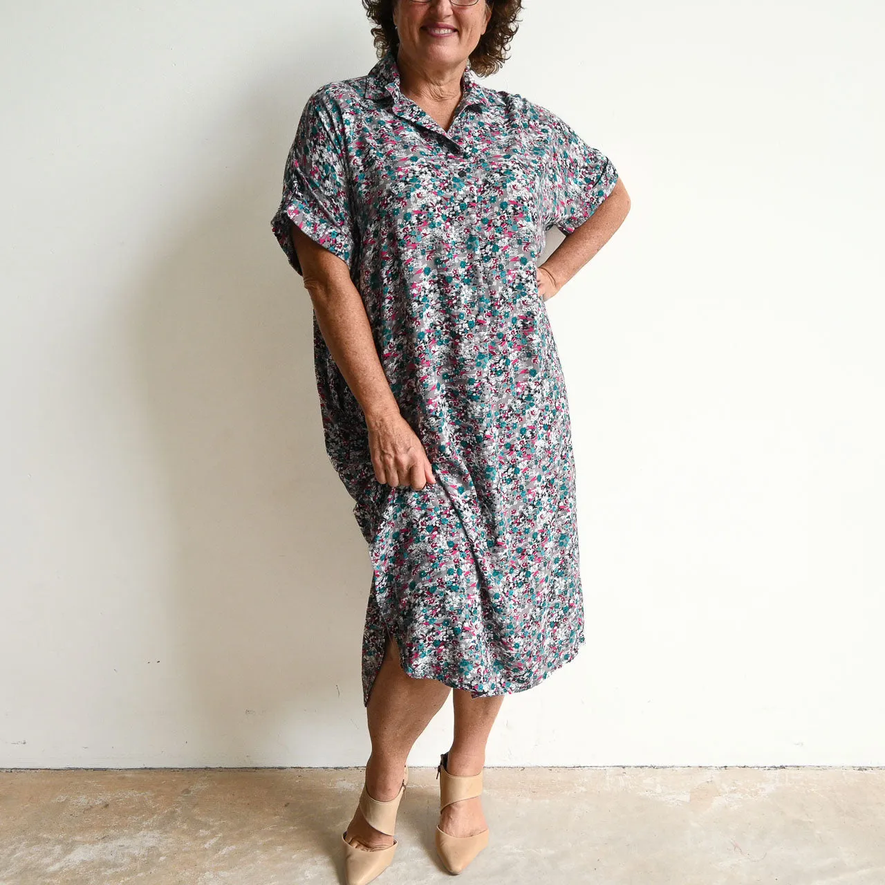 Noosa Kaftan Midi Dress - Meadow Flower