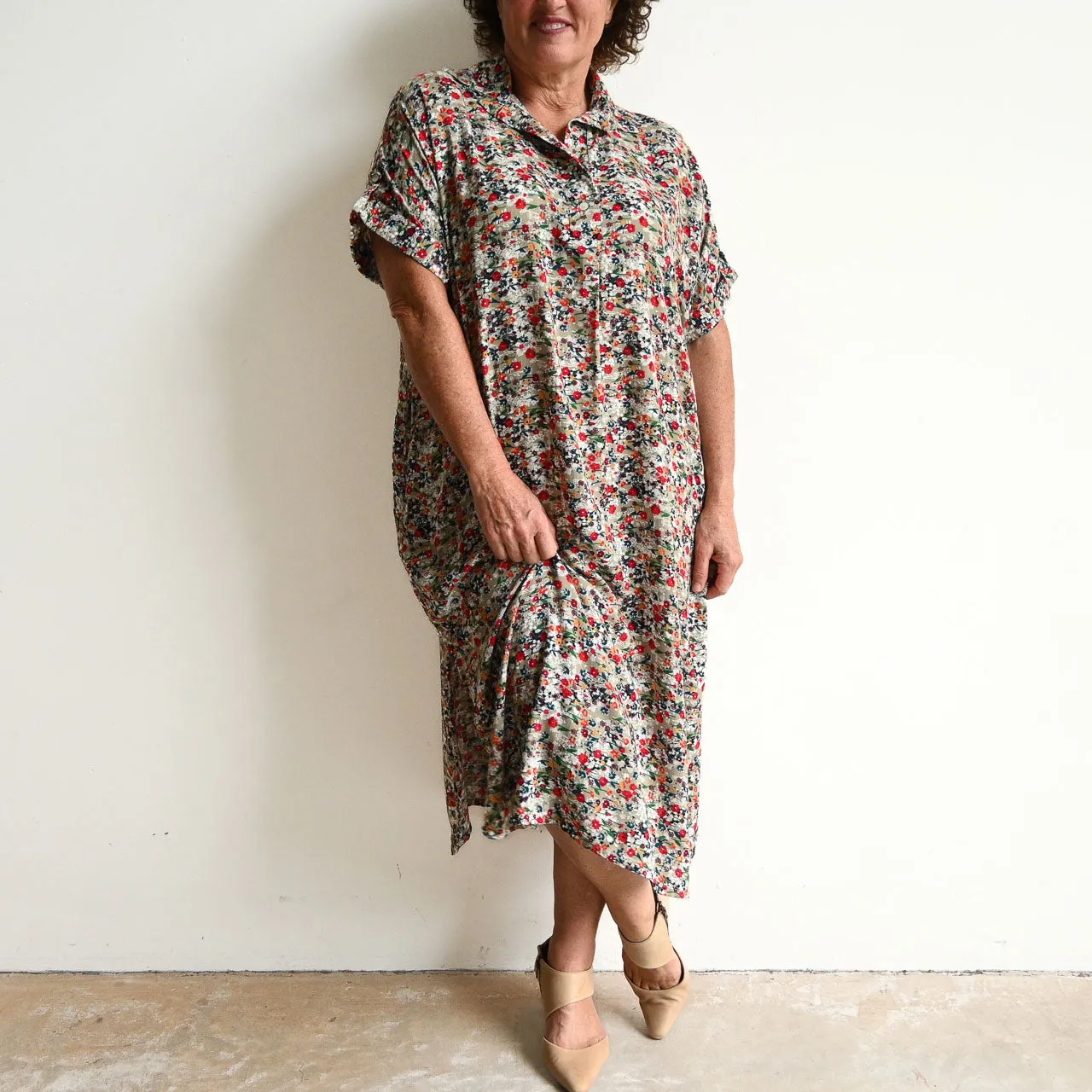 Noosa Kaftan Midi Dress - Meadow Flower