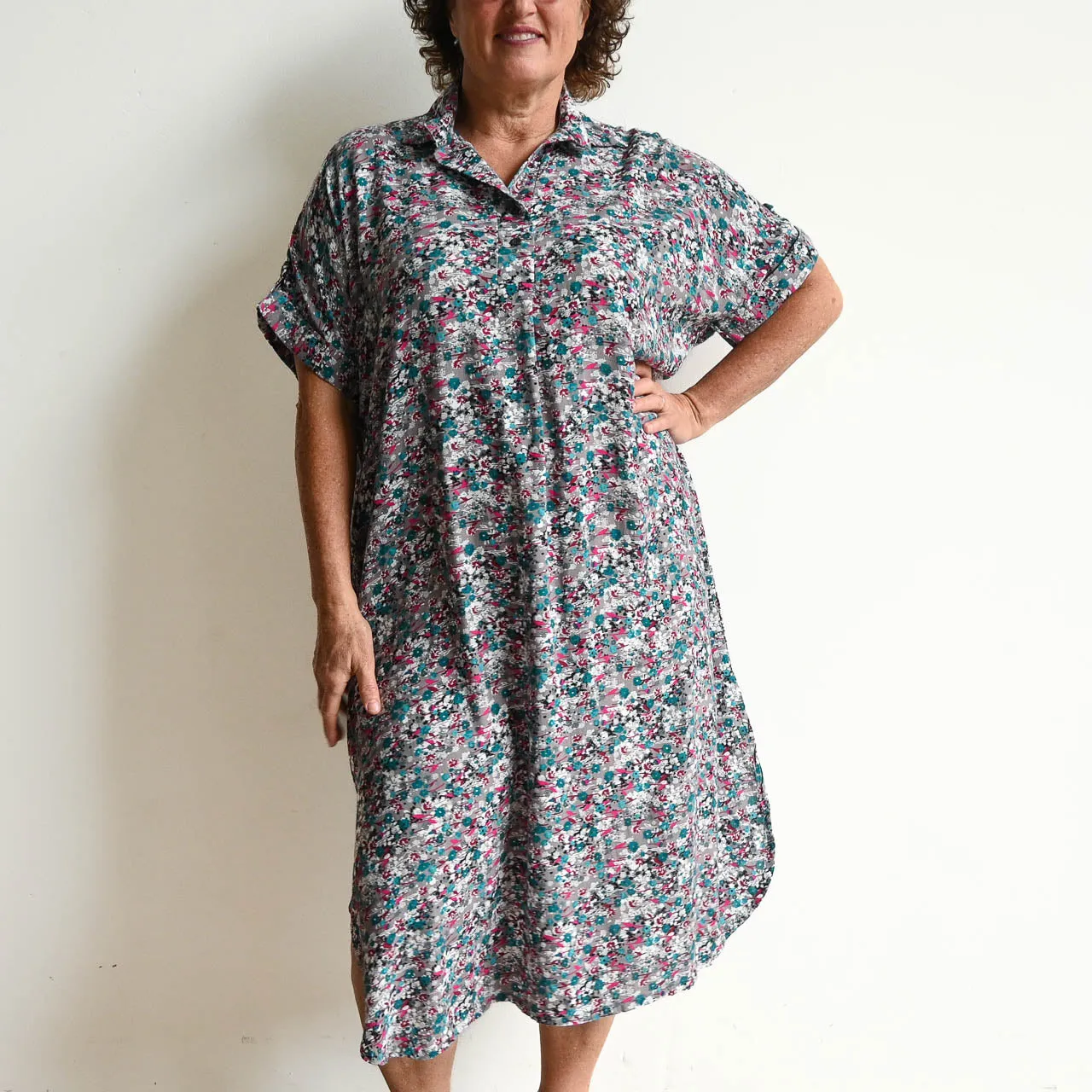 Noosa Kaftan Midi Dress - Meadow Flower