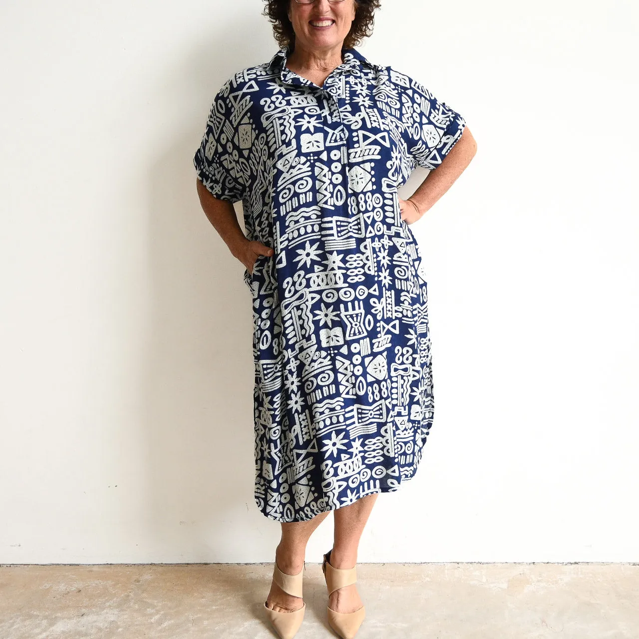 Noosa Kaftan Midi Dress - Tribal