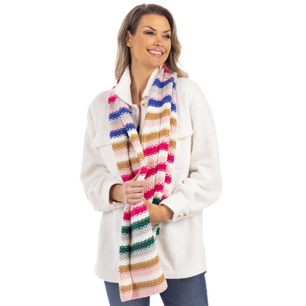 Rainbow Stripes Wholesale Crochet Scarf for Women