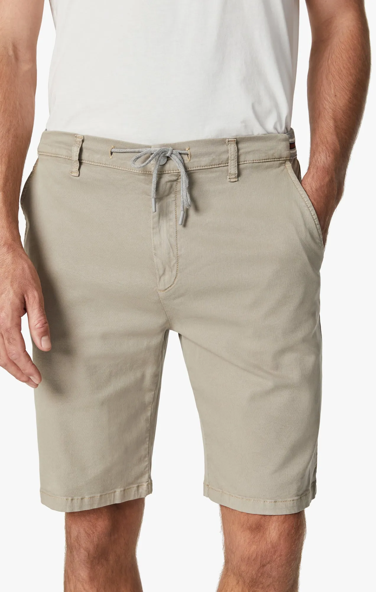 Ravenna Drawstring Shorts In Aluminum Soft Touch