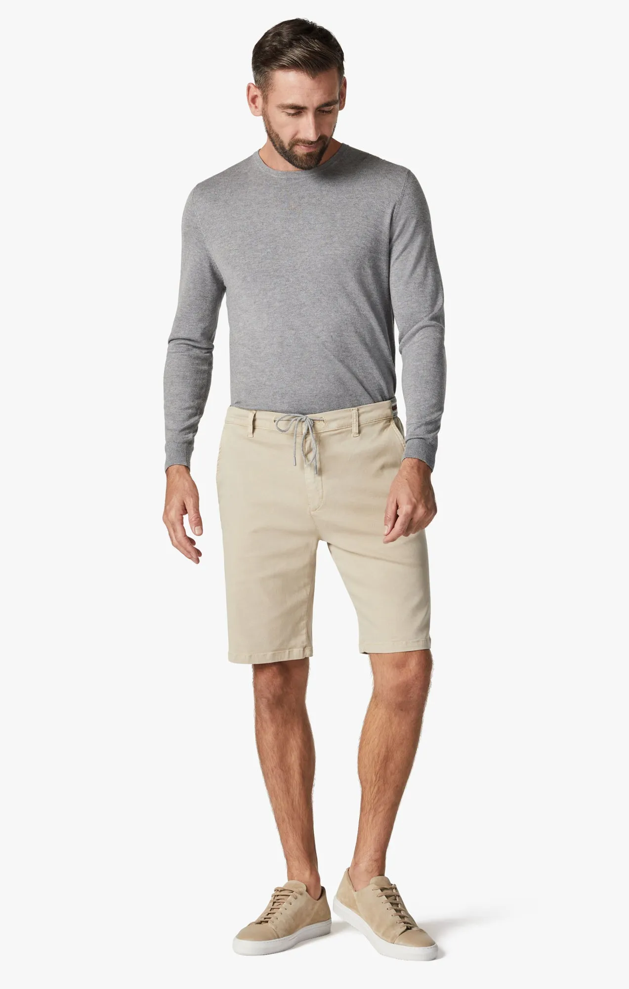 Ravenna Drawstring Shorts In Sand Soft Touch