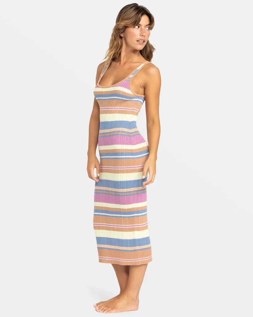 Roxy Playa Del Amor Dress-Camel Swithback Stripe