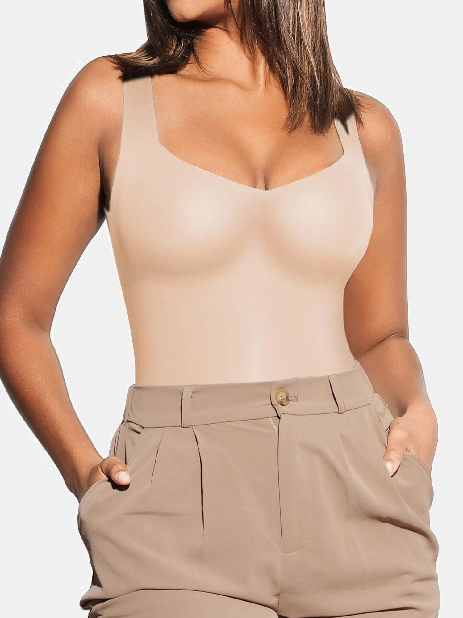 Smoothing Shapewear Scoopneck Tank Bodysuit