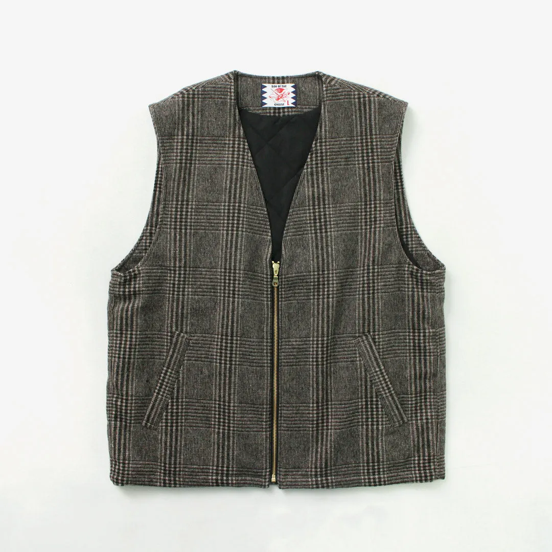 SON OF THE CHEESE / Check Wool Vest