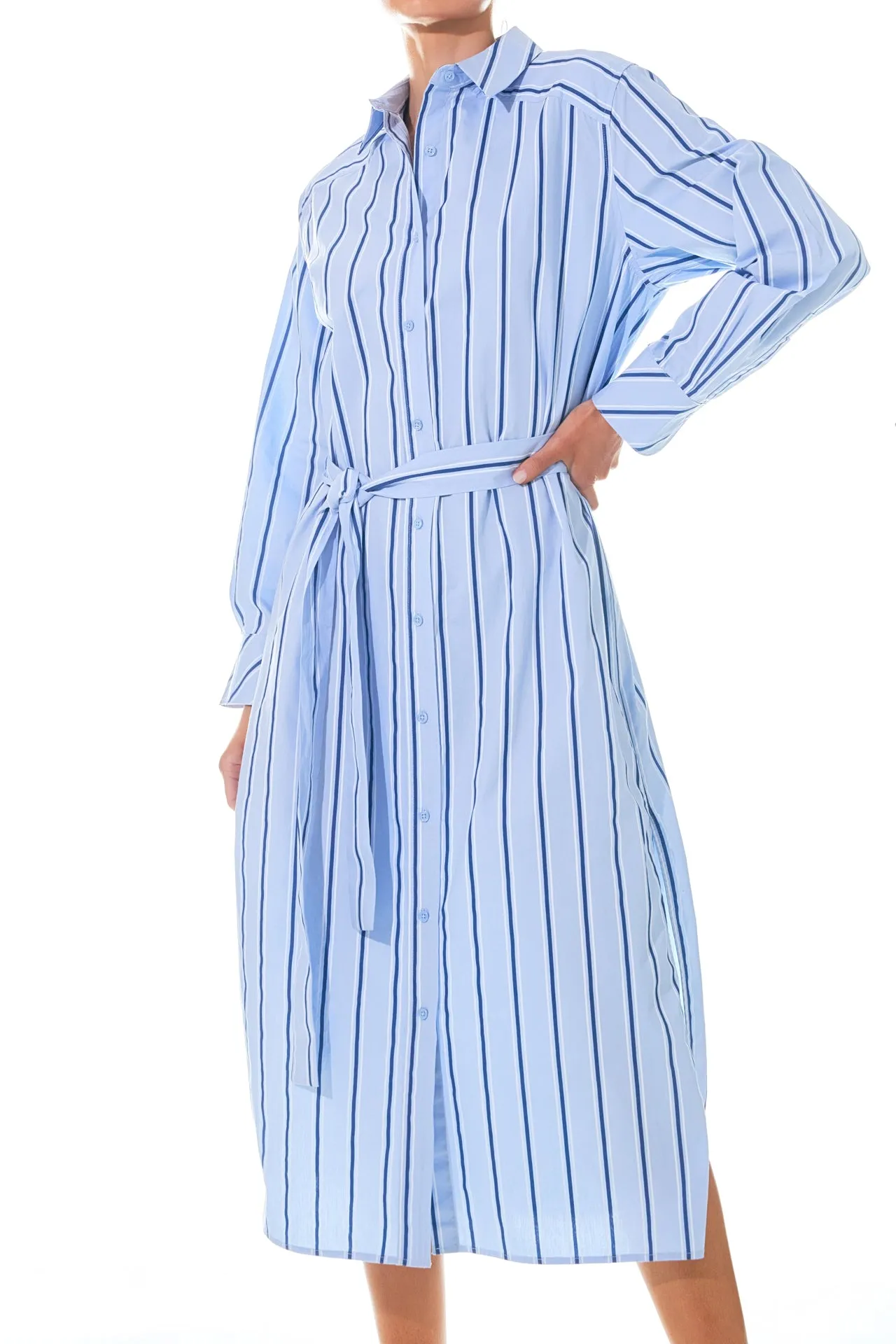 Striped Maxi Shirt Dress