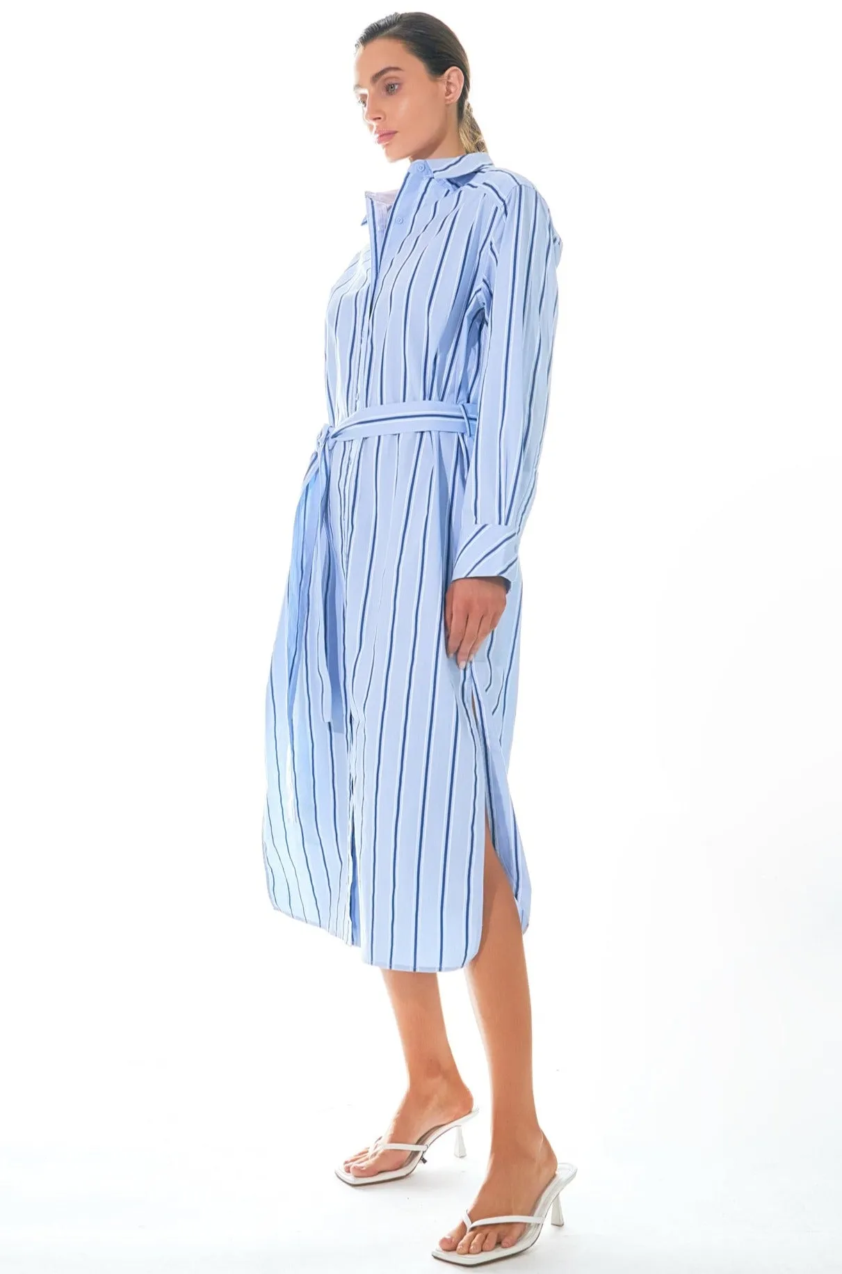 Striped Maxi Shirt Dress