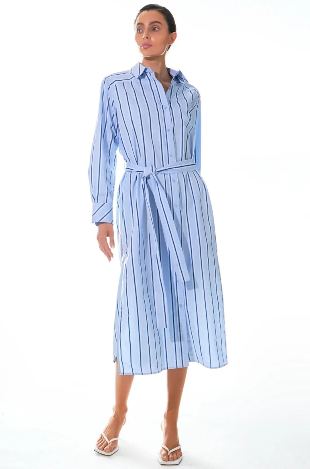 Striped Maxi Shirt Dress