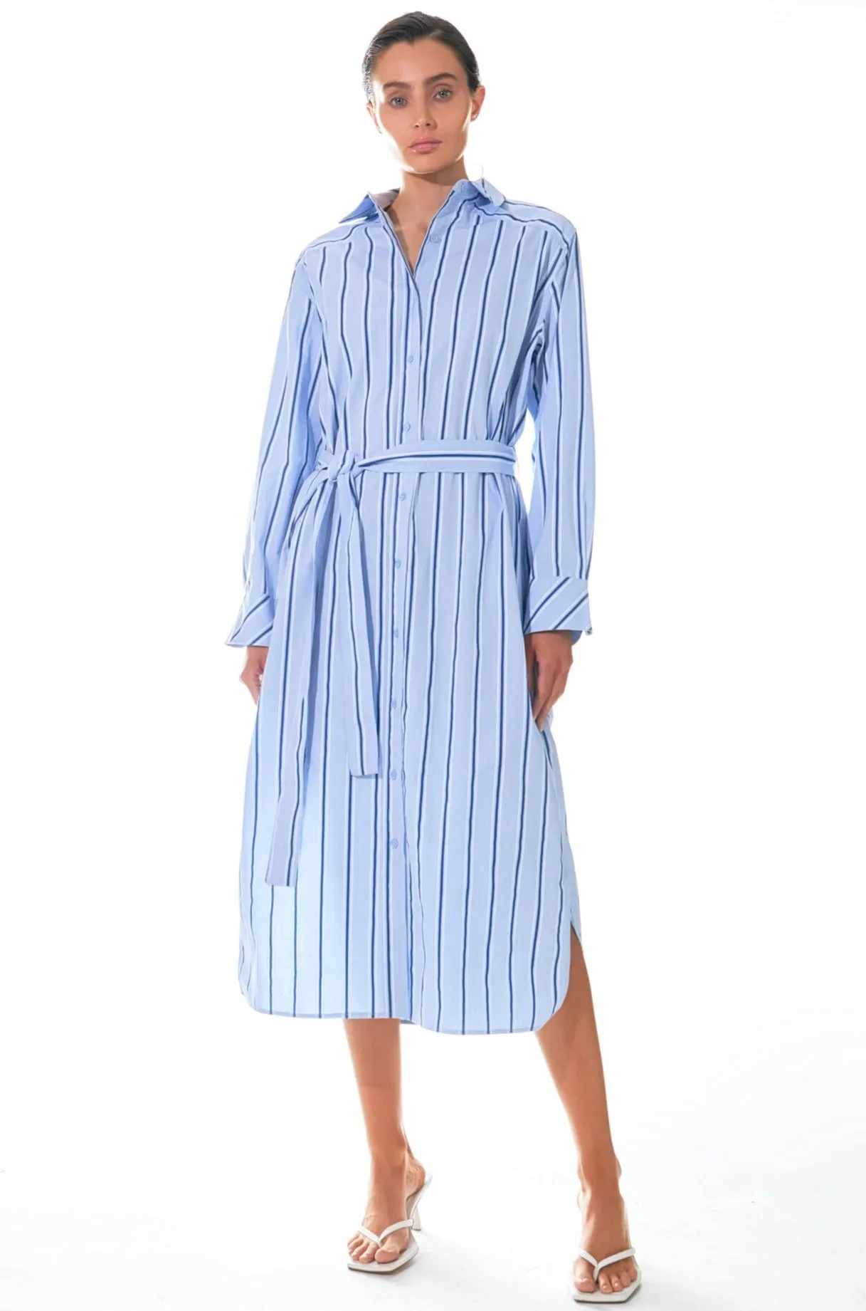 Striped Maxi Shirt Dress