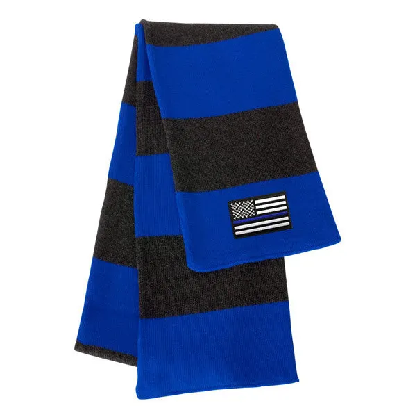 Thin Blue Line Embroidered Scarf, Unisex