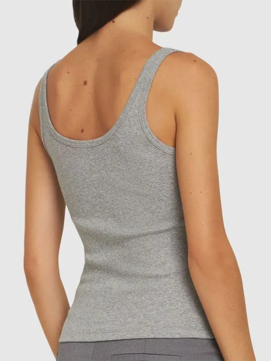 Valentino   Ribbed jersey logo tank top 