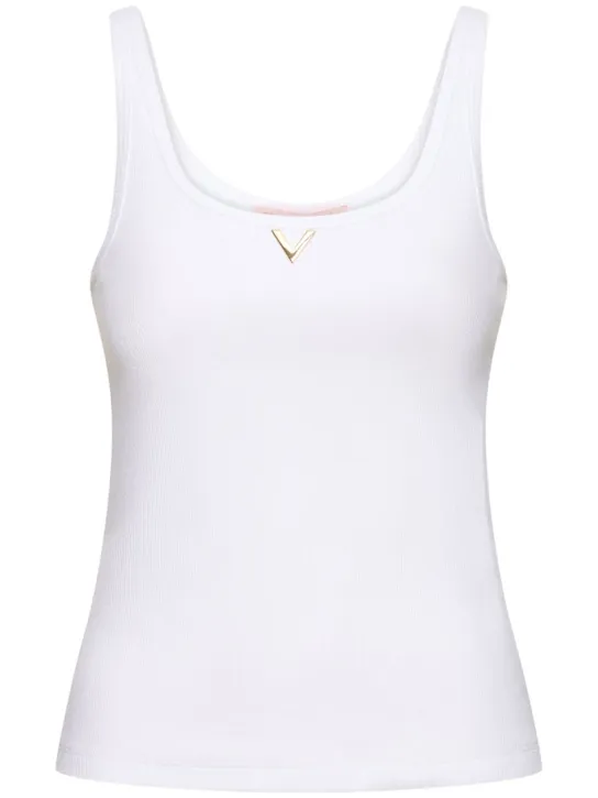 Valentino   Ribbed jersey logo tank top 