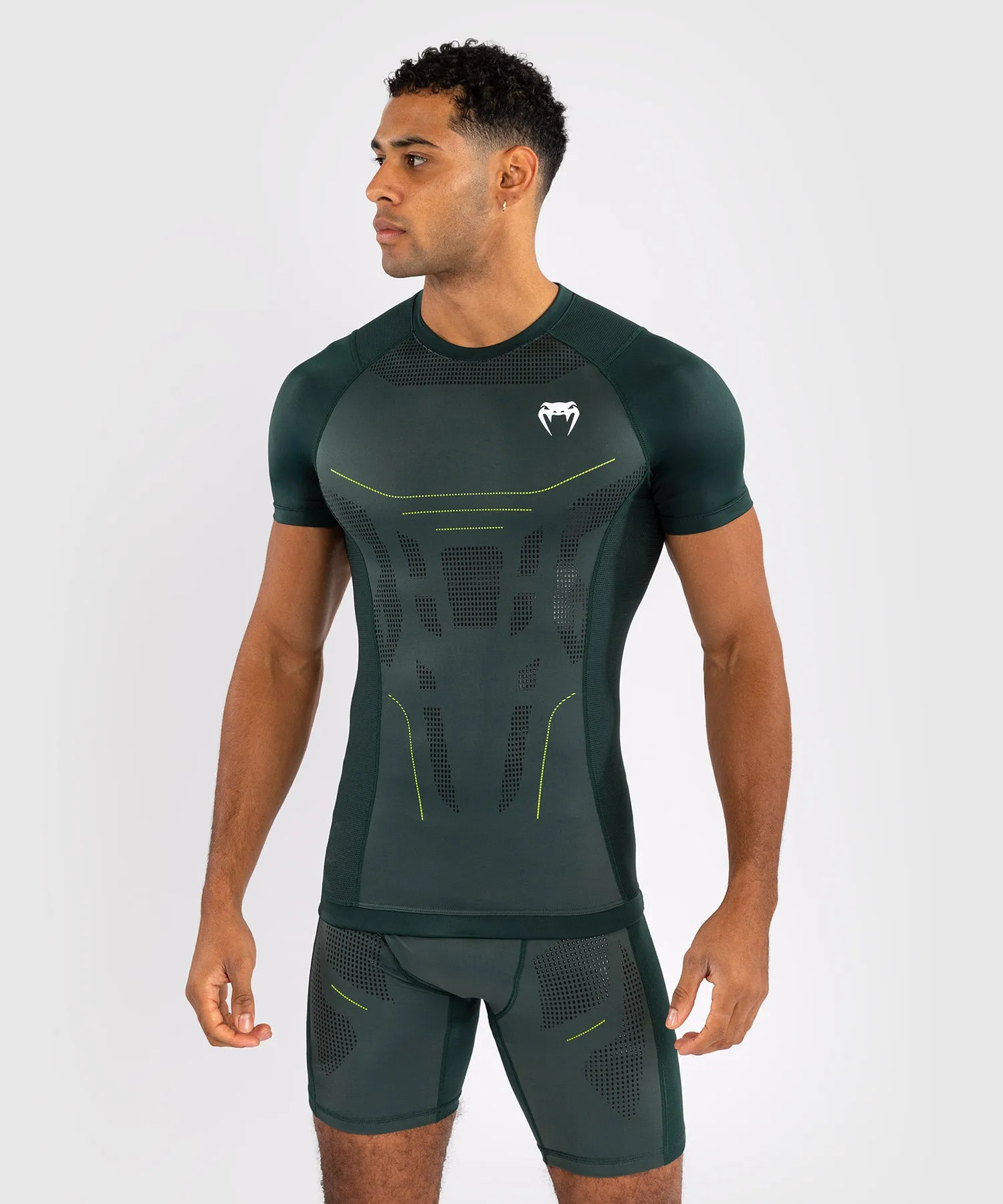 Venum Technical 3.0 Short Sleeve Rashguard - Forest Green