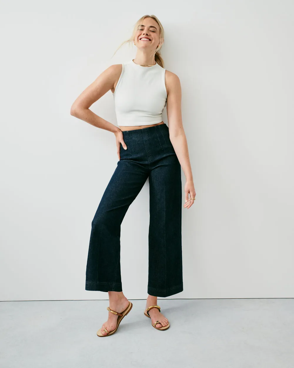 ZERO WAISTBAND CROP WIDE LEG